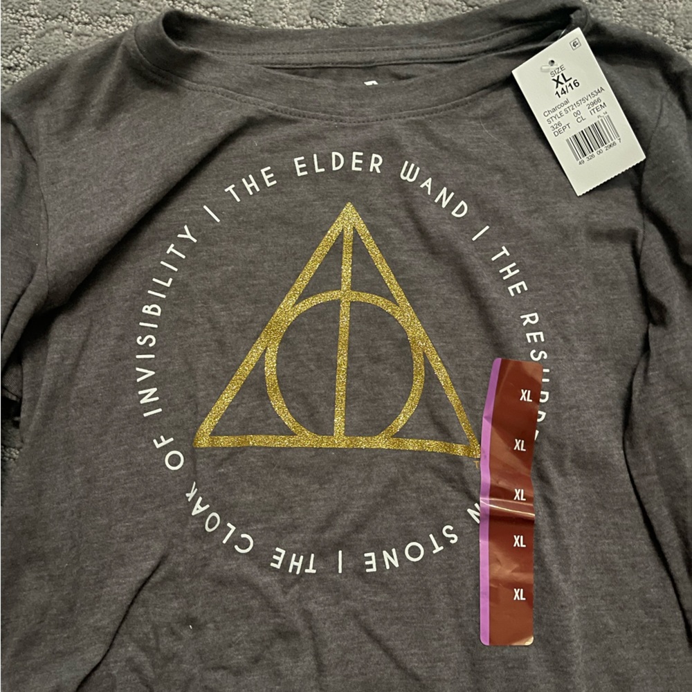 Harry Potter Deathly Hallows Long Sleeved Tee Shirt NWT